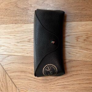 Rayban Tortoise sunglasses with Black Leather Eyeglass Case